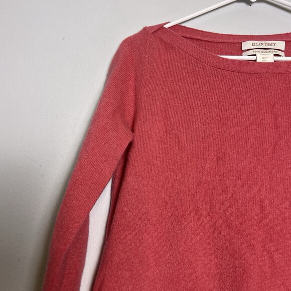 Ellen Tracy Womens 100% Cashmere Sweater Sz S Pink Quite Luxury - Picture 5 of 13